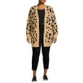 thumbnail image 2 of Dreamers by Debut Women's Plus Size Leopard Print Cardigan, 2 of 5