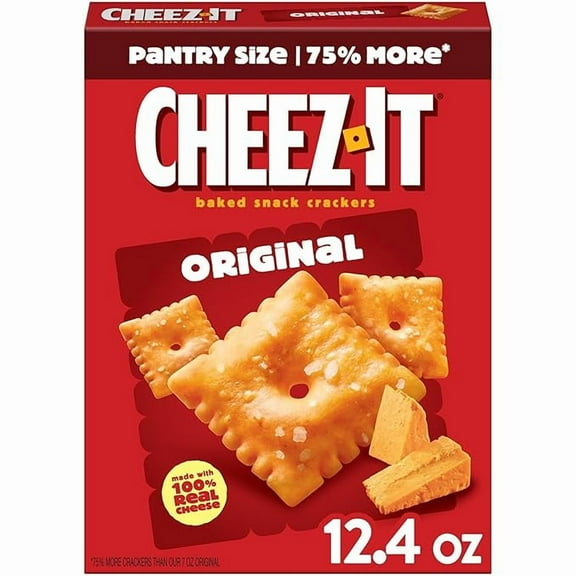 Pack of 1 Cheez-It Cheese Crackers, Baked Snack Crackers, Lunch Snacks, Original, 12.4oz Box (1 Box)