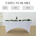 thumbnail image 3 of Craft And Party Fitted Stretch Wrinkle-Free Washable 6ft White Spandex Tablecloths, 3 of 6