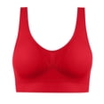 thumbnail image 4 of Kpoplk Women's Comfy Pullover Wireless Bra Seamless Bralettes No Underwire T Shirt Wirefree Wide Straps Sleep Everyday Bras Size S,Red, 4 of 4