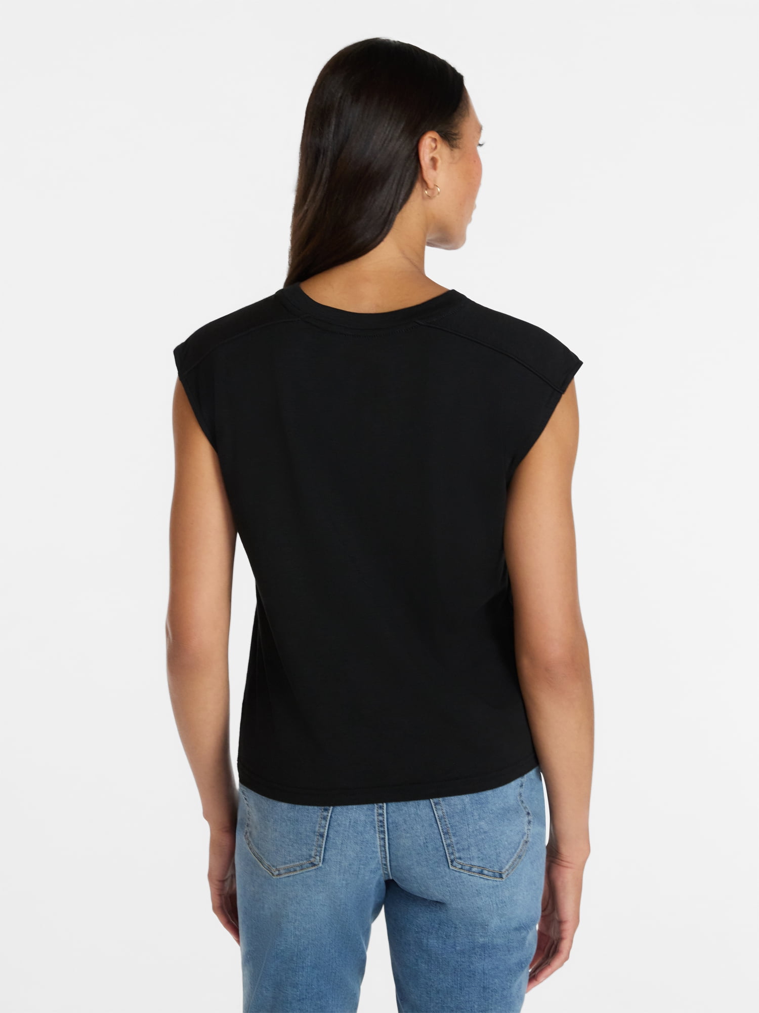 Time and Tru Women's Muscle Tank Top with Piped Trim, Sizes XS-XXXL