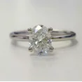 thumbnail image 2 of 1Ct Oval Cut Lab Created Diamond Solitaire Women's Engagement Ring in 14K White Gold Plated, 2 of 2