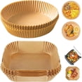 thumbnail image 1 of 100 Pcs Papier Jetable pour Friteuse à Air Chaud, Papier de Cuisson de 6,3 Pouces pour Friteuse à Air Résistant à l'Huile, Résistant à l'Eau, Parchemin pour Cuisson, Rôtissage, Micro-Ondes (Rond 50 Pcs + Carré 50 Pcs), 1 of 5
