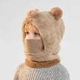 thumbnail image 3 of Boys Girls Kids' 3-in-1 Winter Hat Cute Cartoon Fleece Fuzzy Knit Beanie with Face Cover & Scarf, Cold Weather & Outdoor Activities 4-14Y, 3 of 7