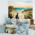 thumbnail image 2 of Ocean Dunes During Pink Sinset on Beach 12 in x 8 in Painting Canvas Art Print, by Designart, 2 of 4
