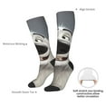 thumbnail image 4 of Fotbe Smiling Polar Bear Calcetas Divertidas Estampadas para Hombre y Mujer, Calcetas de Algodón hasta la Rodilla para Caminar, Correr, Enfermería y Embarazo, 4 of 6