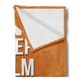thumbnail image 2 of Keep Calm Soft Flannel Fleece Blanket, Love California Words with Map on Orange Backdrop Tourism Theme American State, Cozy Plush for Indoor and Outdoor Use, 50" x 60", Orange White, by Ambesonne, 2 of 5