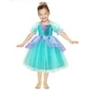 CQDY Mermaid Dress for Girls Ariel dress Princess Purple and Green Sequins Tutu Dress Shell Bubble Sleeve Gowns Cospaly Performance Costume