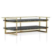 Furniture of America Denoa Faux Marble Top Coffee Table, Black