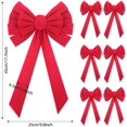 thumbnail image 2 of 6 Piezas Lazos Navideños de Terciopelo Rojo Grandes Lazos Colgantes Navideños para Decoración de Coronas de Navidad o Adorno de Árbol Decoración Interior y Exterior, 9,8 x 17,7 Pulgadas, 2 of 5