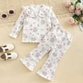 thumbnail image 2 of NIEWTR Kids Sweatsuit Set Girls Toddler Baby Girl Fall Winter Long Sleeve Crewneck Shirt with Elastic Waist Pajama Set Daily Wear Comfy Loungewear Soft for 3T 4T(A-White,18-24 Months), 2 of 9