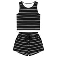 thumbnail image 4 of BOOMNY Womens 2 Peice Sets Striped Sleeveless Tops Shorts Outfits for Women Summer Casual Matching Sets, 4 of 4