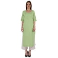 thumbnail image 1 of Bimba Kurti Longue Droite pour Femmes, Tunique à Manches Longues Imprimée, Haut Décontracté d'Été, Kurta Formelle, 1 of 7