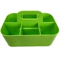 thumbnail image 2 of Enjoy Organizer - Small Stackable Plastic Caddy with Handle 6 Compartment | Desk, Makeup, Dorm Caddy, Classroom Art Organizers - 4 Pack, Made In USA Green, 2 of 9