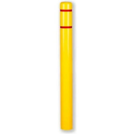 Encore Commercial Products B895218 Post Guard Bollard Cover CL1385D - 4.5 x 52 in. - Yellow with Red Tape