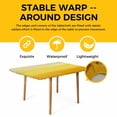 thumbnail image 4 of Yellow Ombre Table Cloths for 4 Foot Rectangle Tables, Modern Abstract Art Abstract Patio Waterproof Elastic Fitted Tablecloths, Washable Rectangular Table Cover for Camping, 4 of 8