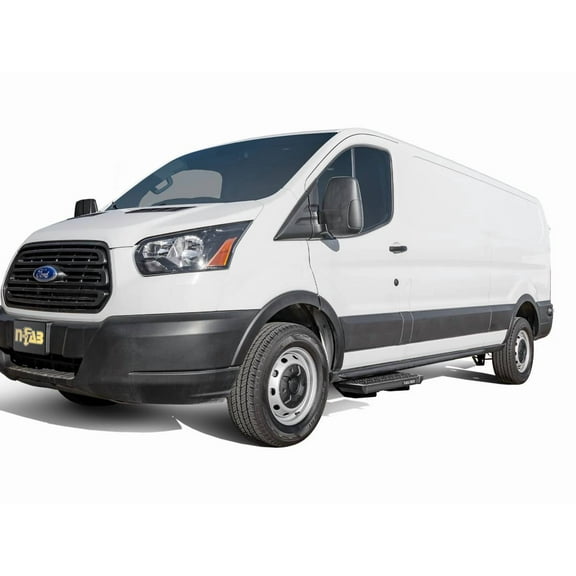 N-Fab Cab Length Textured Black Growler Steps Fit 19-24 Ford Transit Van 3 Door Van