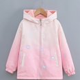 thumbnail image 2 of DJDLJWCJ Girls Windbreaker Jacket Cute Print Winter Warm Soft Polar Fleece Coat Waterproof Full Zipper Jacket Pink Size 7, 2 of 8