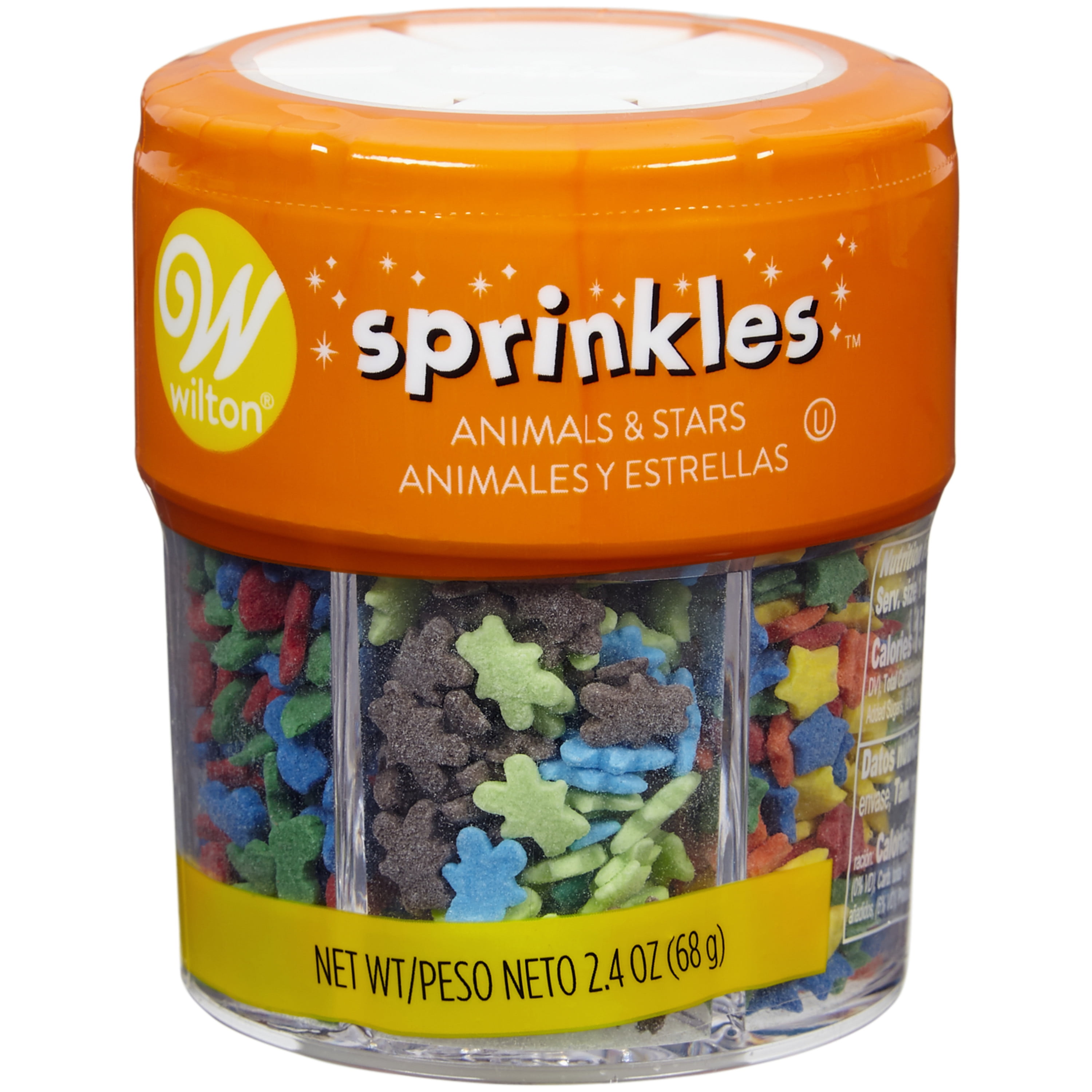 Wilton Colorful Animals and Stars 6-Cell Sprinkle Mix, 2.4 oz