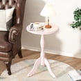 thumbnail image 7 of HLR Round Small End Table, Wooden Pedestal Side Coffee Table,  Vintage Accent Nightstand for Living Room, Entryway, Pink, 7 of 7