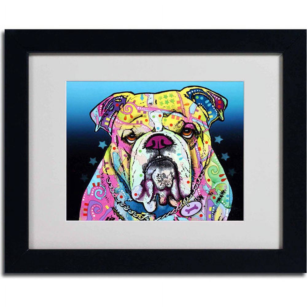 Trademark Fine Art "The Bulldog" Canvas Art by Dean Russo, Black Frame