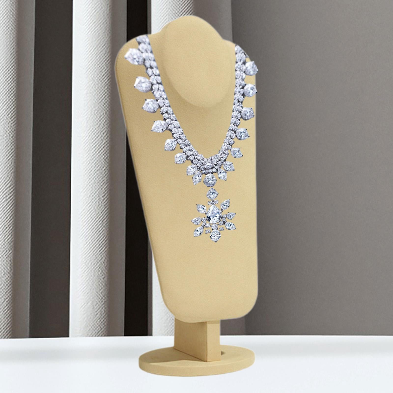 QccHieUs Pendant Chain Necklace Organizer Necklace Mannequin Trade Shows Shelves Salon PU M