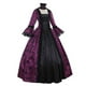 thumbnail image 1 of Vestido largo de otoño-invierno para mujer, vestido de fiesta medieval gótico retro con estampado floral, vestido de fiesta estilo palacio, vestido de cóctel con mangas de trompeta y encaje, 1 of 4