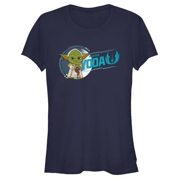Junior's Star Wars: Young Jedi Adventures Master Yoda Portrait Graphic Tee Navy Blue X Large