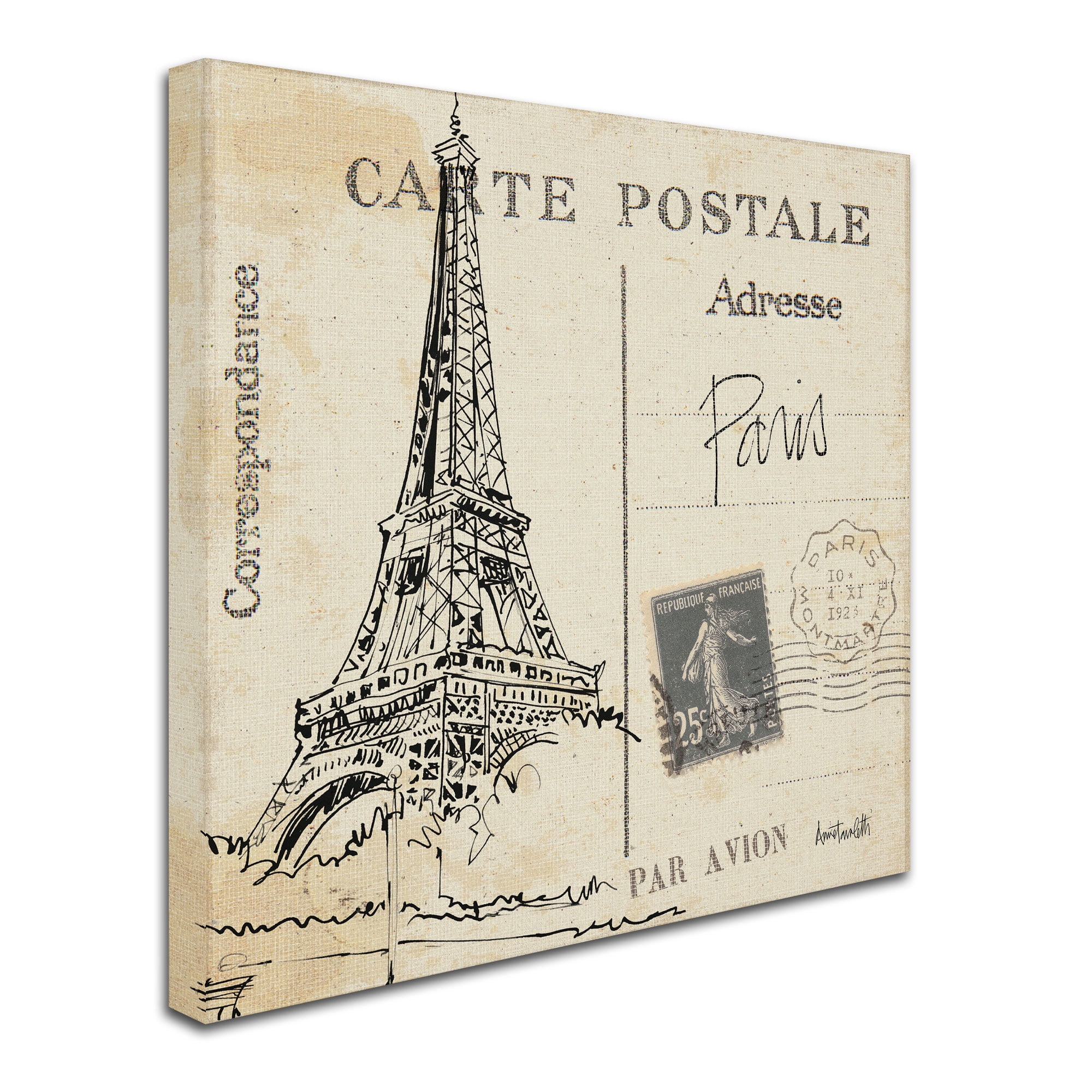 Trademark Fine Art "Postcard Sketches III" Canvas Art by Anne Tavoletti