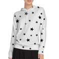 thumbnail image 2 of White Womens Fall Tops Women Hoodie Star Print Loose Fit Sweatshirt Flexible Cozy Practical Trendy Sweaters for Women, 2 of 6