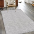 thumbnail image 3 of Silver Gray Solid Washable Area Rug 3x5 Minimalist Cloth Cool Gray Linen Texture Industrial Low-Profile Area Rugs Non Slip Backing Indoor Floor Carpet for Entrance Living Room Bedroom Home Office, 3 of 9