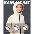 thumbnail image 3 of SOLOCOTE Girls Light Raincoat Kids Waterproof Long Rain Jacket Hooded Spring Fall Lined Windbreaker, 3 of 8