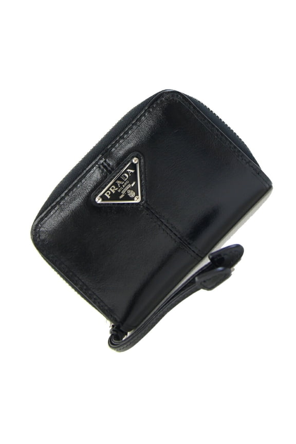 Pre-Owned Prada Coin Case 2MM003 Black Leather Purse Mini Wallet Compact for Men and... (Good)