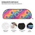 thumbnail image 5 of Leather Semi-Circular Storage Bag 7.5×2.6×1.4in Single Pocket Design Semi-Circular Shape Can Be Used As A Storage Pen Makeup Bag Darkorchid Tie Dye Background Rainbow Colors, 5 of 7