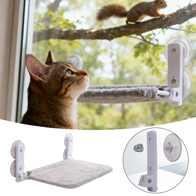 Foldable Cat Window Bed with Strong Suction Cups for Indoor Cats to Rest and Nap Comfortably