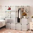 thumbnail image 2 of 16 Cube Bedroom Armoire Wardrobe Closet Organizer, DIY Plastic Portable Closet Storage Cube Cabinet Organizer with Hanging Rod, 2 of 8