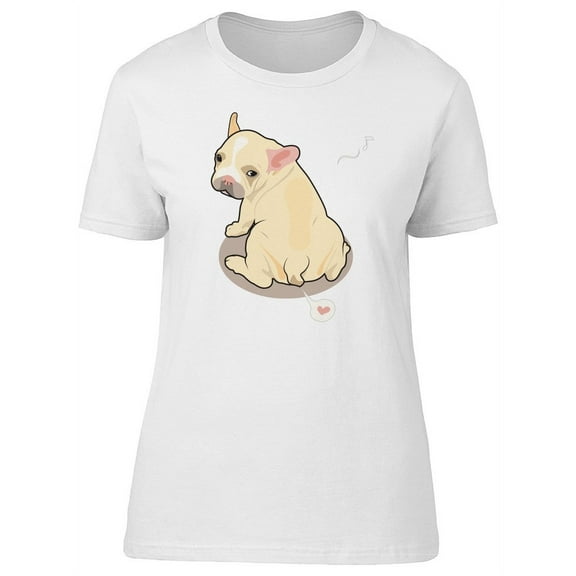 Cute Funny Frenchie Bulldog Fart T-Shirt Women -Image by Shutterstock, Female Large