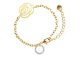 thumbnail image 2 of Delight Jewelry Silvertone Rescue Mom Infinity Ring Gold-tone Flower Link Chain Bracelet, 6.75"+2" Extender, 2 of 4