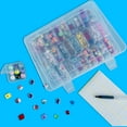 thumbnail image 5 of Bead Organizer Box, 30Pcs Small Clear Plastic Bead Storage Containers, 1 Craft Storage Box with Hinged Lid, 1 Sheet Label Sticker, Mini Storage Box for Jewelry Making Beading Crafts Screws Small Parts, 5 of 7