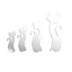 thumbnail image 1 of Pegatinas de pared con espejo de gato Injueey 4 piezas 3D plata, 1 of 5