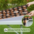 thumbnail image 6 of Orange and Black Plaid Christmas Snowflake Pattern Square Fitted Tablecloth with Elastic Edge,Square Table Cover,Washable Elastic Table Cover for Home Kitchen Party Decor 36"x36", 6 of 6
