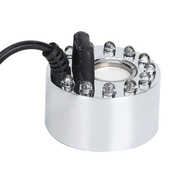Mist Maker, 12 LED Light Small Pond Fog Machine Atomizer Air Humidifier Mini Fog Machine Mist Maker Fogger Indoor Fountain Foggers Outdoor Fish Tank Supplies Accessory