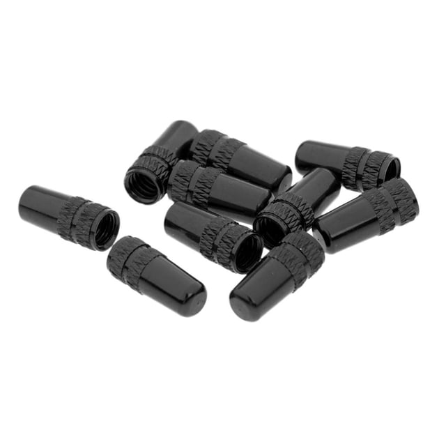 10 Piezas Ciclismo MTB Bicicleta Fixie Bicicleta Aleación de Aluminio Tapa de Válvula Presta Cubierta Antipolvo Anodizada Negro Soledad Casquillo de la válvula de Presta