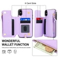 thumbnail image 5 of Wallet Case for Apple iPhone XS/ iPhone X, with Crossbody Shoulder Strap & Hand Wrist Cards Holder Zipper Pocket Stand Feature Full Protective Shockpoof Phone Case for iPhone XS/X, Lightpurple, 5 of 7