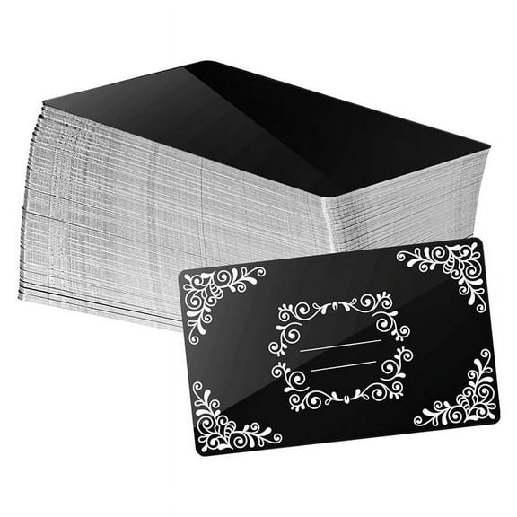 100 Pcs Metal Engraving Blanks Aluminum Sheet, Gloss Black