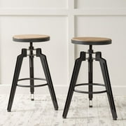 Christopher Knight Home Isla 25-inch Adjustable Rustic Wood Bar Stool (Set of 2) by by Overstock