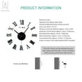 thumbnail image 5 of Gustave Modern 3D DIY Large Wall Clock, Frameless Mirror Surface Wall Sticker Home Dcor for Living Room Bedroom (Black), 5 of 9