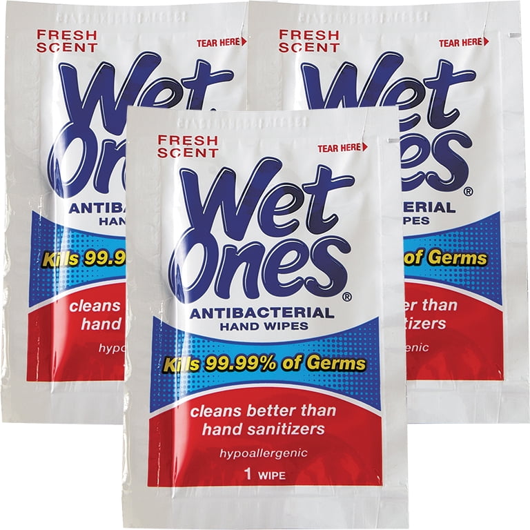 (3 Pack) Wet Ones Antibacterial Hand Wipes Fresh Scent Individually