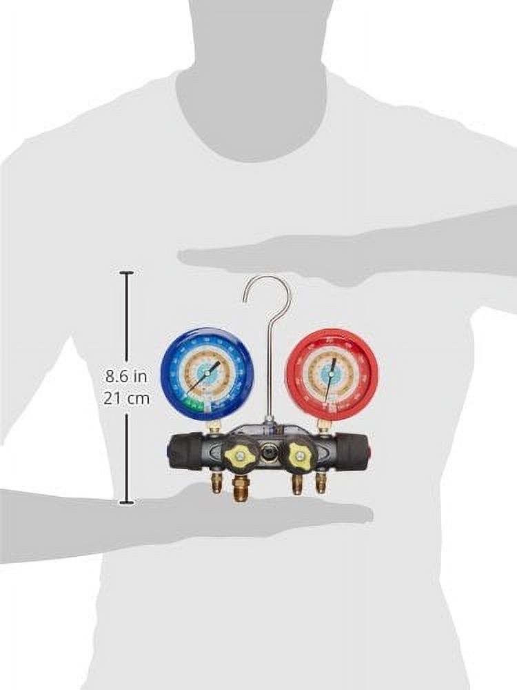 Yellow Jacket 49955 Titan 4-Valve Test & Charging Manifold, F/C, Psi, R-134A/404A/407C -F