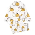 thumbnail image 4 of CAIVO Kids Girls Halloween Print Pajama Sets Lapel Long Sleeve Button Down Shirt With Pants 2 Piece Casual Home Loungewear, 4 of 5
